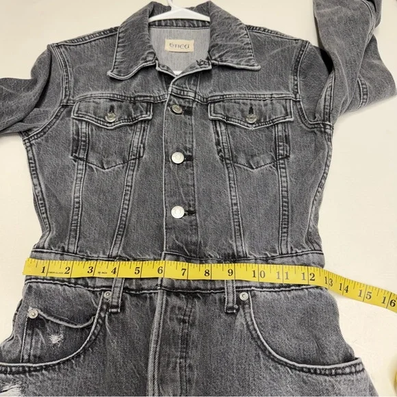 Etica Grey Denim Shirt Dress long sleeves size XS - Picture 6 of 11